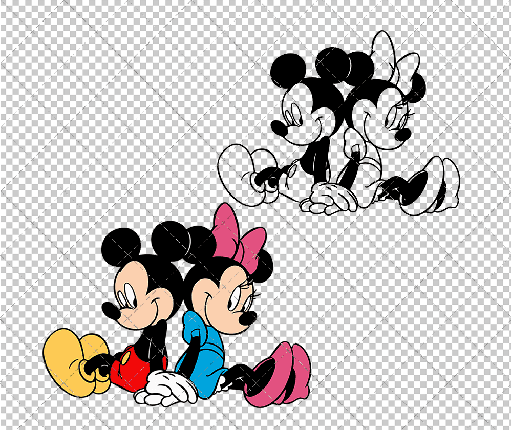 Mickey Mouse and Minnie Mouse, Svg, Dxf, Eps, Png SvgShopArt