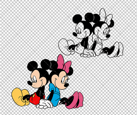 Mickey Mouse and Minnie Mouse, Svg, Dxf, Eps, Png SvgShopArt