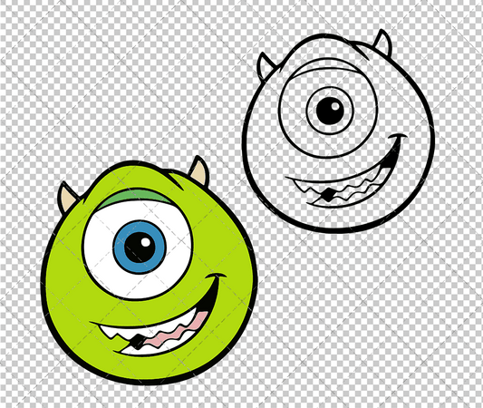 Mike Wazowski - Monsters University 003, Svg, Dxf, Eps, Png SvgShopArt