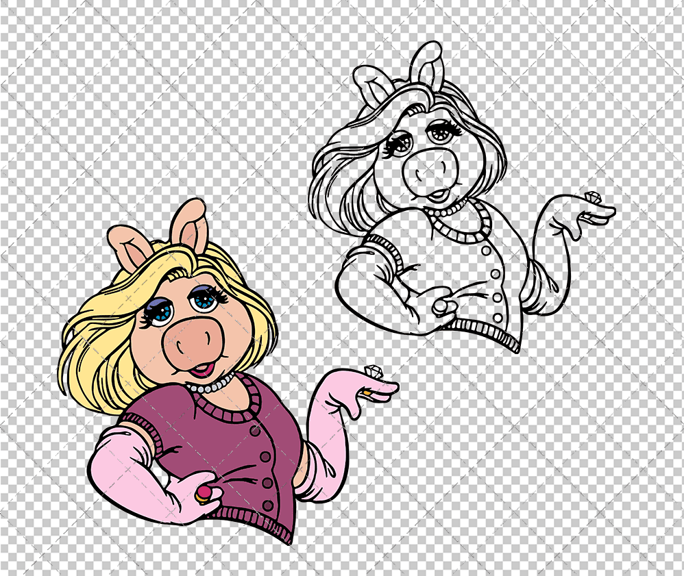 Miss Piggy - The Muppet 003, Svg, Dxf, Eps, Png SvgShopArt
