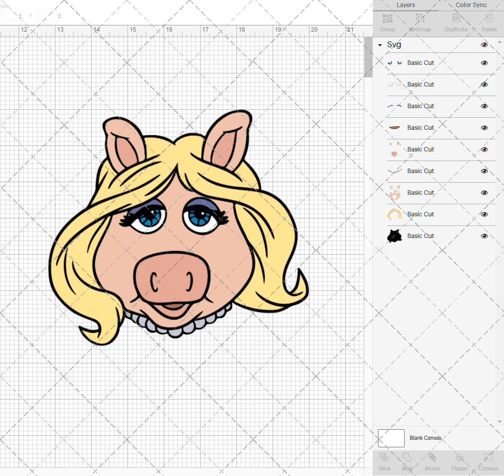 Miss Piggy - The Muppet, Svg, Dxf, Eps, Png SvgShopArt