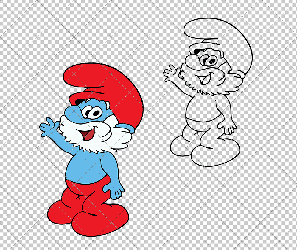 Papa Smurf - The Smurfs 003, Svg, Dxf, Eps, Png SvgShopArt