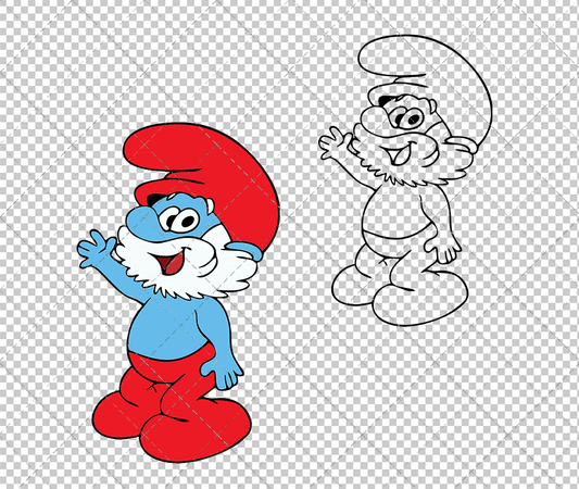 Papa Smurf - The Smurfs 003, Svg, Dxf, Eps, Png SvgShopArt
