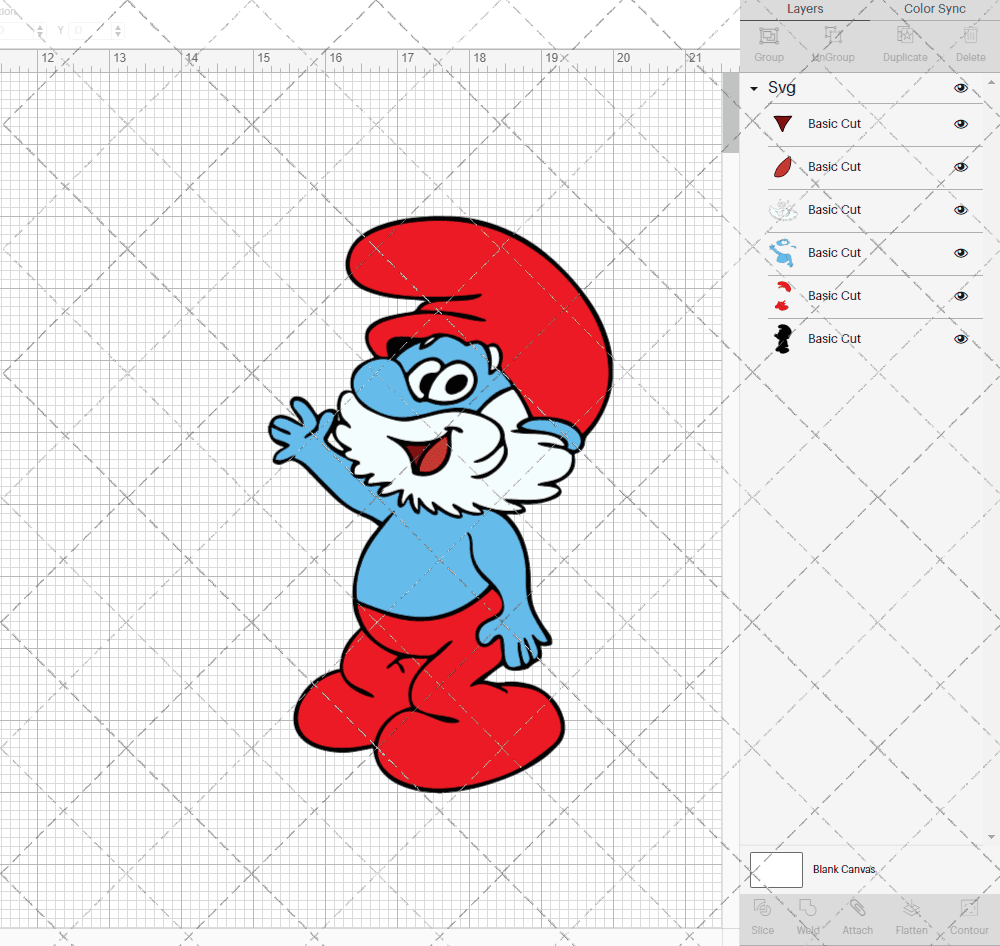 Papa Smurf - The Smurfs 003, Svg, Dxf, Eps, Png SvgShopArt
