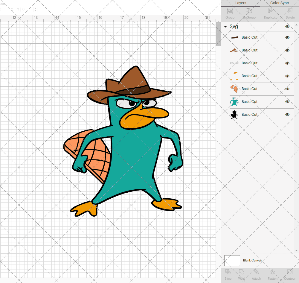 Perry the Platypus - Phineas and Ferb 002, Svg, Dxf, Eps, Png SvgShopArt