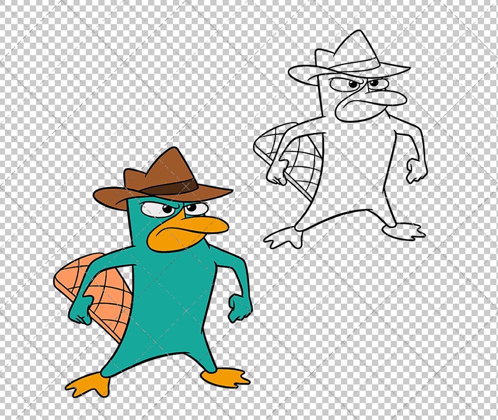 Perry the Platypus - Phineas and Ferb 002, Svg, Dxf, Eps, Png SvgShopArt