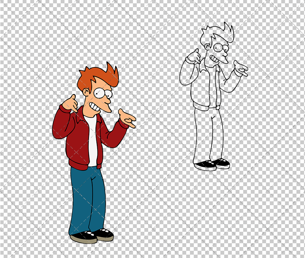 Philip J. Fry - Futurama 002, Svg, Dxf, Eps, Png SvgShopArt
