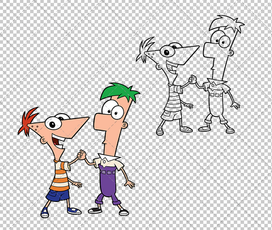 Phineas and Ferb, Svg, Dxf, Eps, Png SvgShopArt