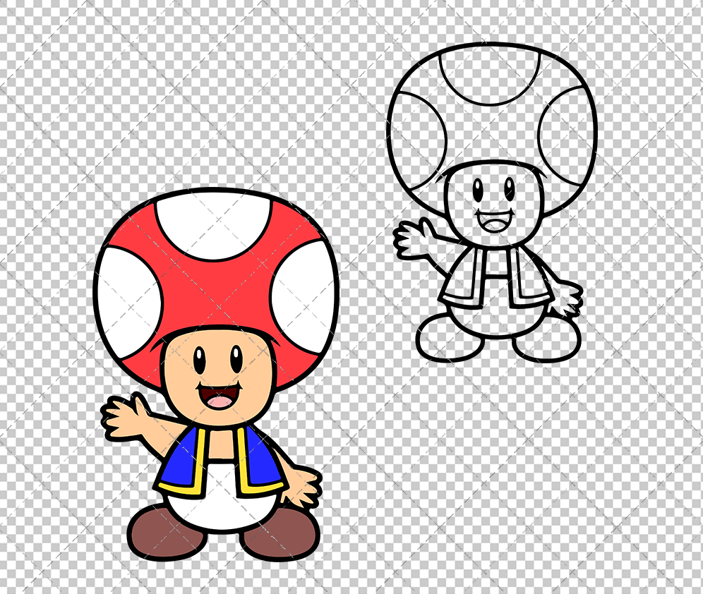 Toad - Super Mario Bros, Svg, Dxf, Eps, Png - SvgShopArt
