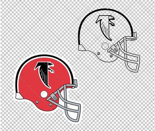 Atlanta Falcons Helmet 1966 002, Svg, Dxf, Eps, Png - SvgShopArt