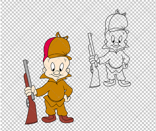 Elmer Fudd - Looney Tunes 002, Svg, Dxf, Eps, Png - SvgShopArt
