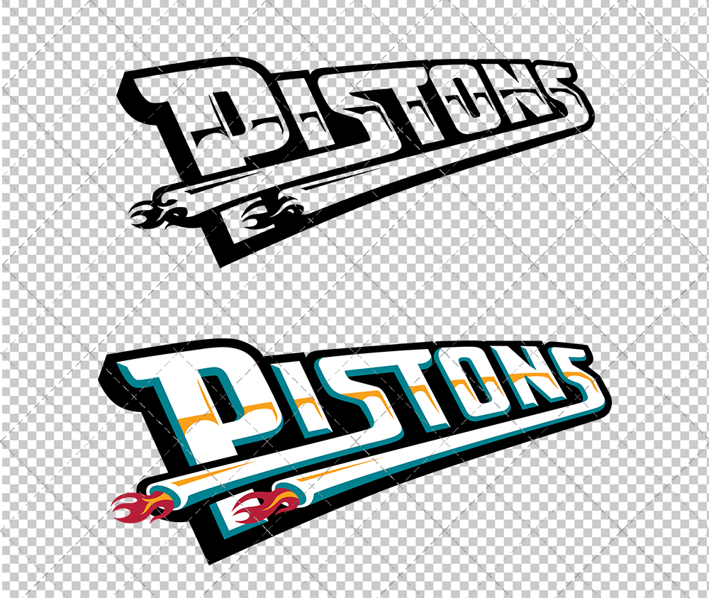Detroit Pistons Alternate 1996 004, Svg, Dxf, Eps, Png - SvgShopArt
