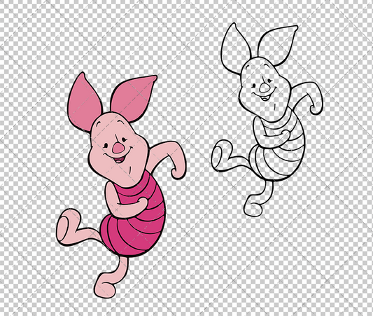 Piglet - Winnie The Pooh 006, Svg, Dxf, Eps, Png - SvgShopArt