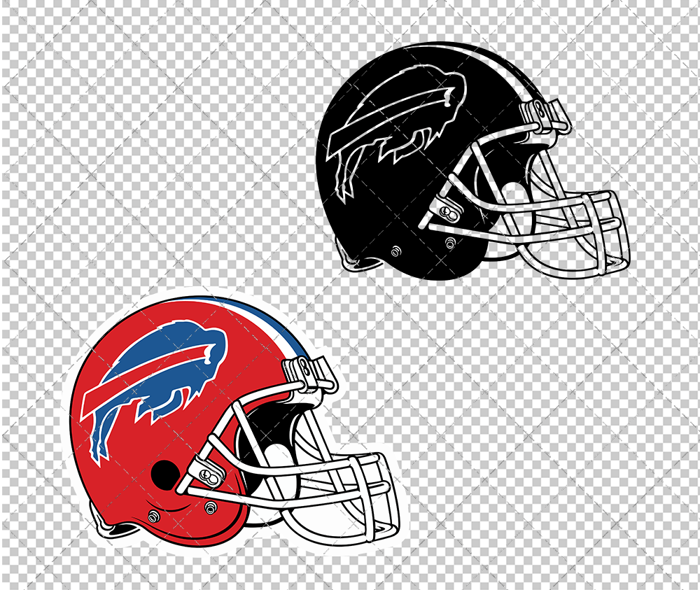 Buffalo Bills Helmet 1974 005, Svg, Dxf, Eps, Png - SvgShopArt
