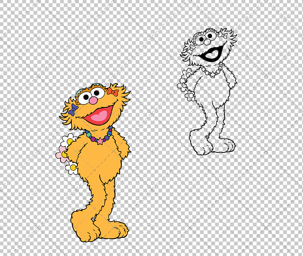 Zoe - Sesame Street 002, Svg, Dxf, Eps, Png - SvgShopArt
