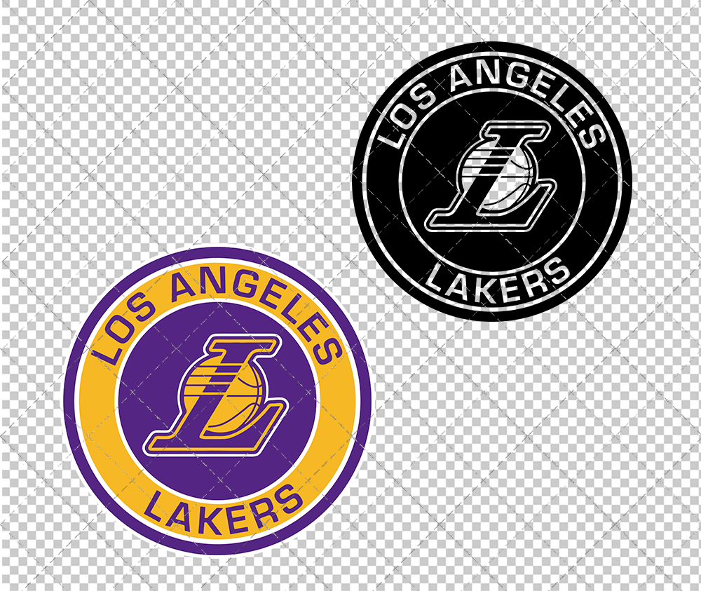 Los Angeles Lakers Circle 2001, Svg, Dxf, Eps, Png - SvgShopArt
