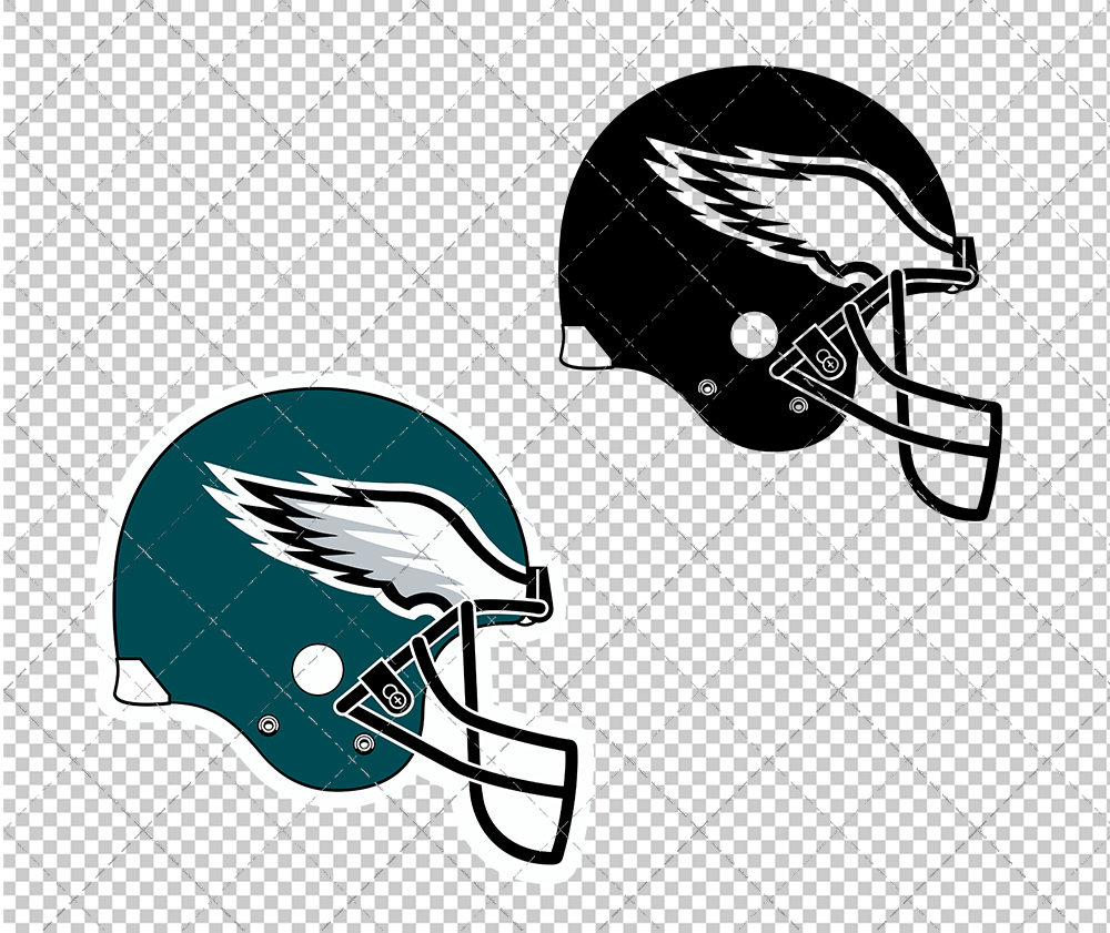 Philadelphia Eagles Helmet 1996, Svg, Dxf, Eps, Png - SvgShopArt