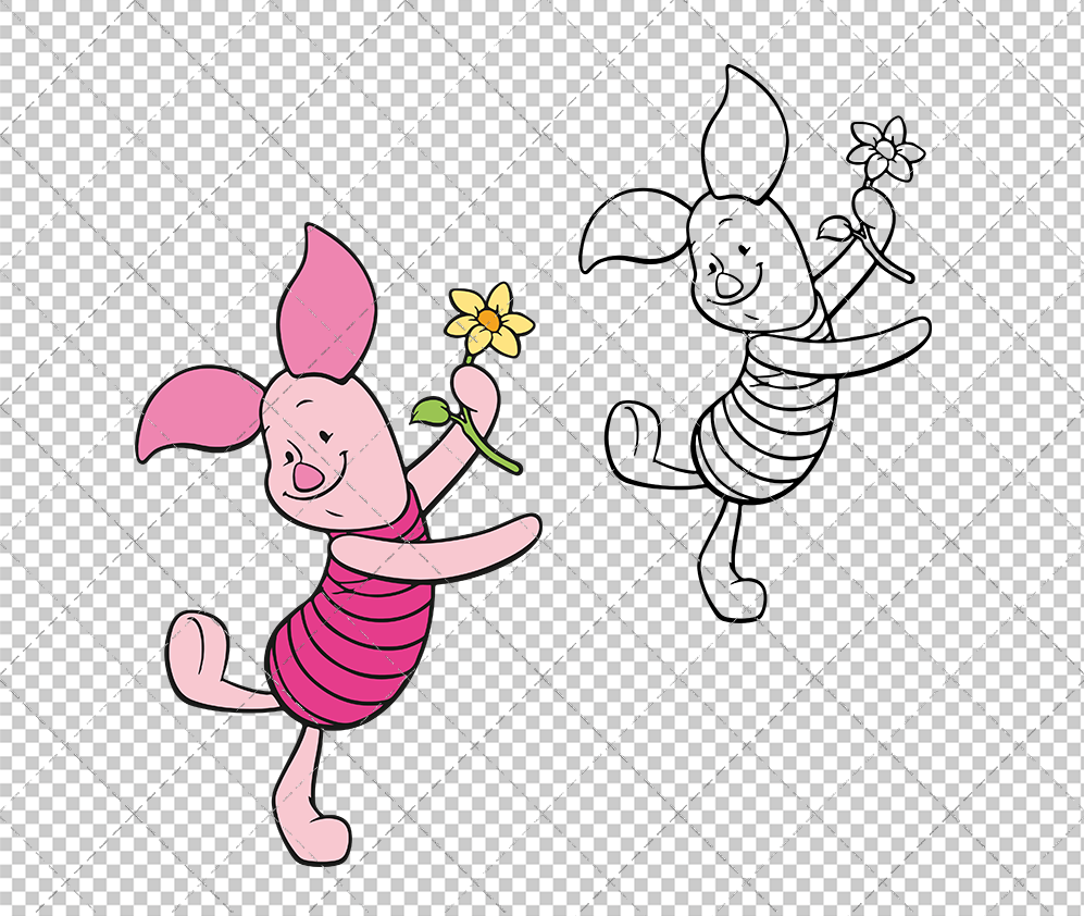 Piglet - Winnie The Pooh 002, Svg, Dxf, Eps, Png - SvgShopArt