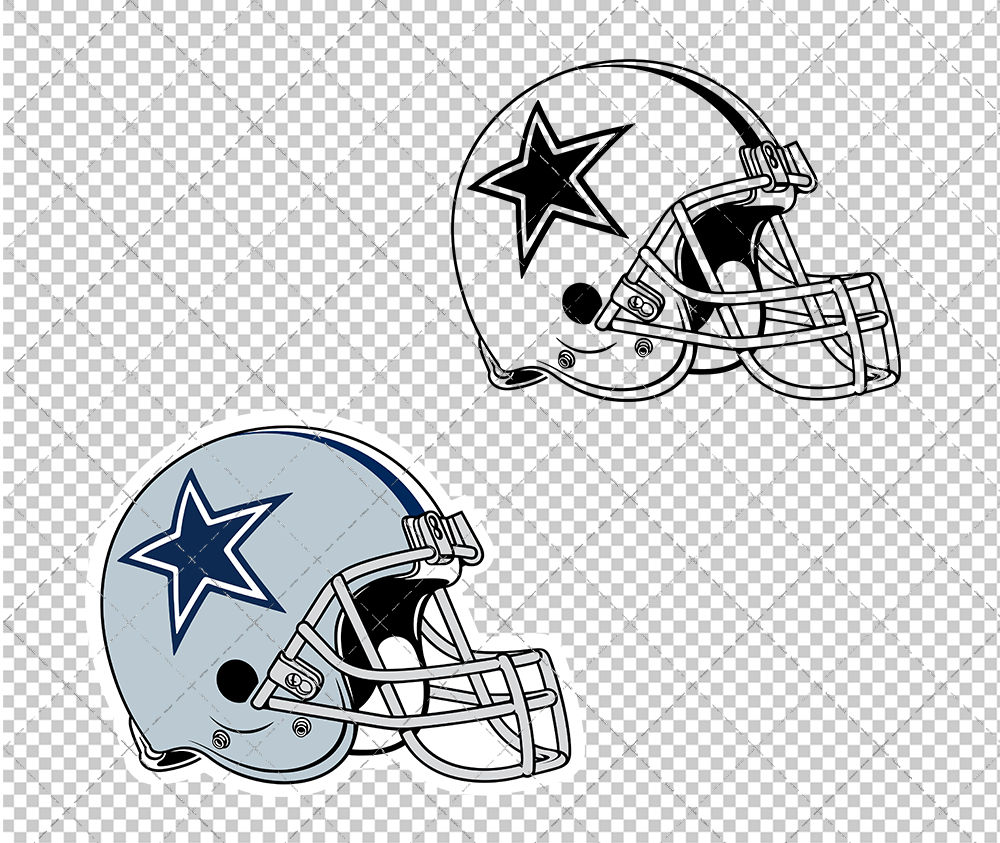 Dallas Cowboys Helmet 1971 002, Svg, Dxf, Eps, Png - SvgShopArt