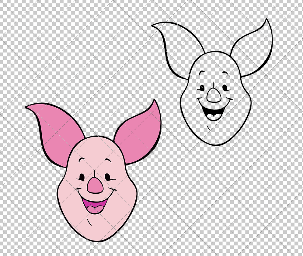 Piglet - Winnie The Pooh 004, Svg, Dxf, Eps, Png, Svg, Dxf, Eps, Png - SvgShopArt