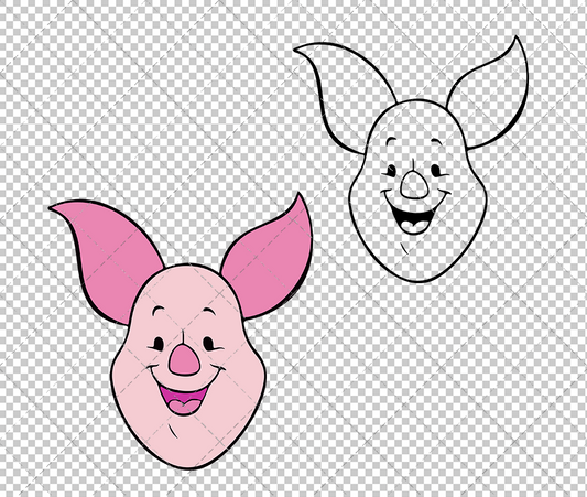 Piglet - Winnie The Pooh 004, Svg, Dxf, Eps, Png, Svg, Dxf, Eps, Png - SvgShopArt