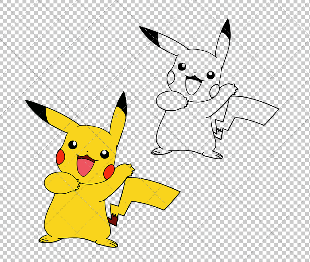 Pikachu - Pokemon, Svg, Dxf, Eps, Png - SvgShopArt