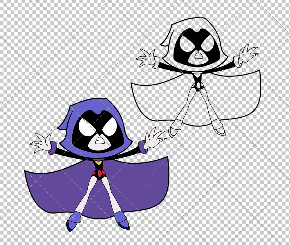 Raven - Teen Titans Go 002, Svg, Dxf, Eps, Png - SvgShopArt