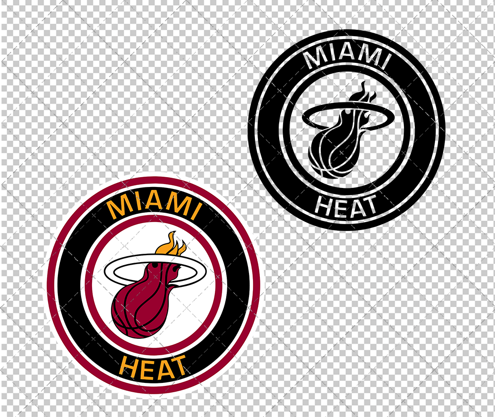 Miami Heat Circle 2008 003, Svg, Dxf, Eps, Png - SvgShopArt