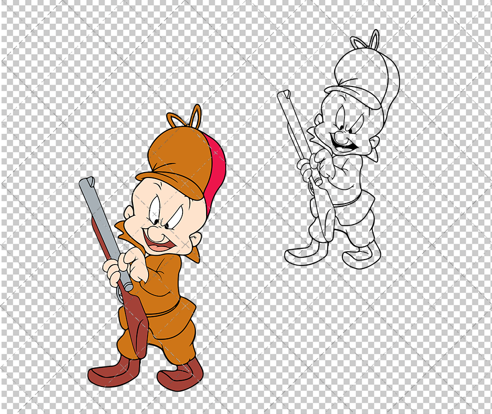 Elmer Fudd - Looney Tunes, Svg, Dxf, Eps, Png - SvgShopArt