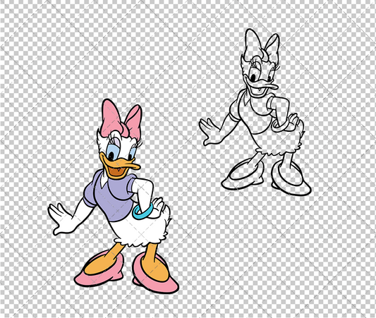 Daisy Duck 002, Svg, Dxf, Eps, Png - SvgShopArt