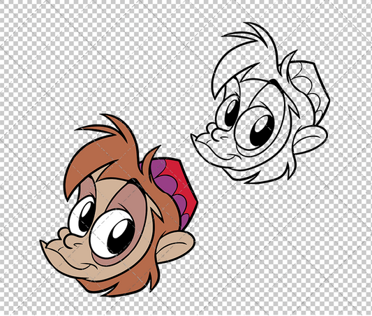 Abu the Monkey - Aladdin 002, Svg, Dxf, Eps, Png - SvgShopArt