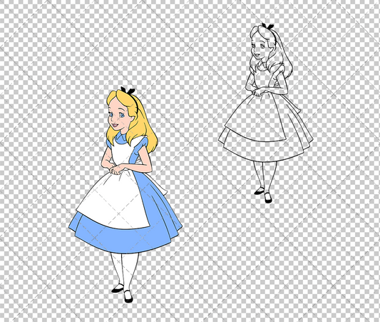 Alice in Wonderland 002, Svg, Dxf, Eps, Png - SvgShopArt