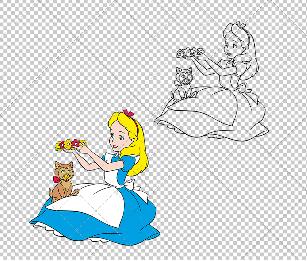 Alice in Wonderland, Svg, Dxf, Eps, Png -  SvgShopArt
