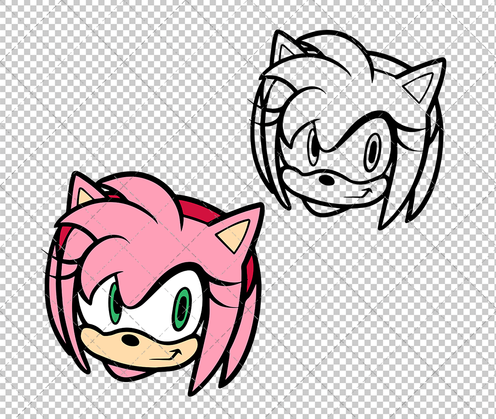 Amy Rose - Sonic the Hedgehog 002, Svg, Dxf, Eps, Png - SvgShopArt