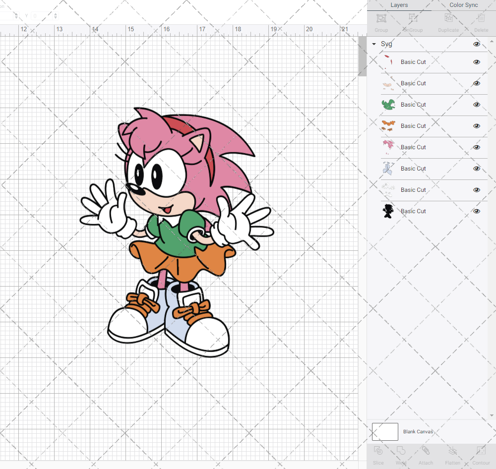 Amy Rose - Sonic the Hedgehog, Svg, Dxf, Eps, Png - SvgShopArt