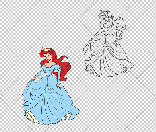 Ariel - The Little Mermaid 002, Svg, Dxf, Eps, Png - SvgShopArt