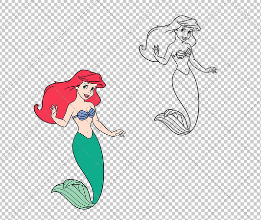 Ariel - The Little Mermaid 004, Svg, Dxf, Eps, Png - SvgShopArt