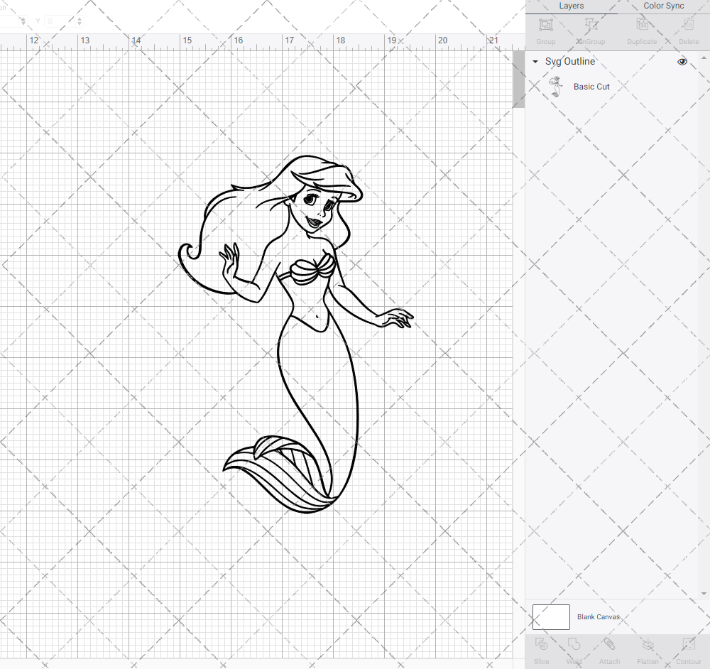 Ariel - The Little Mermaid 004, Svg, Dxf, Eps, Png - SvgShopArt