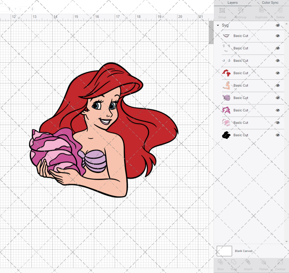 Ariel - The Little Mermaid, Svg, Dxf, Eps, Png - SvgShopArt
