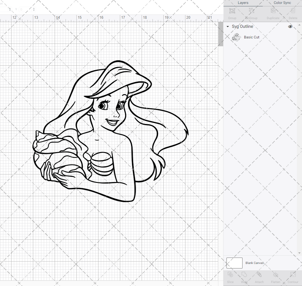 Ariel - The Little Mermaid, Svg, Dxf, Eps, Png - SvgShopArt