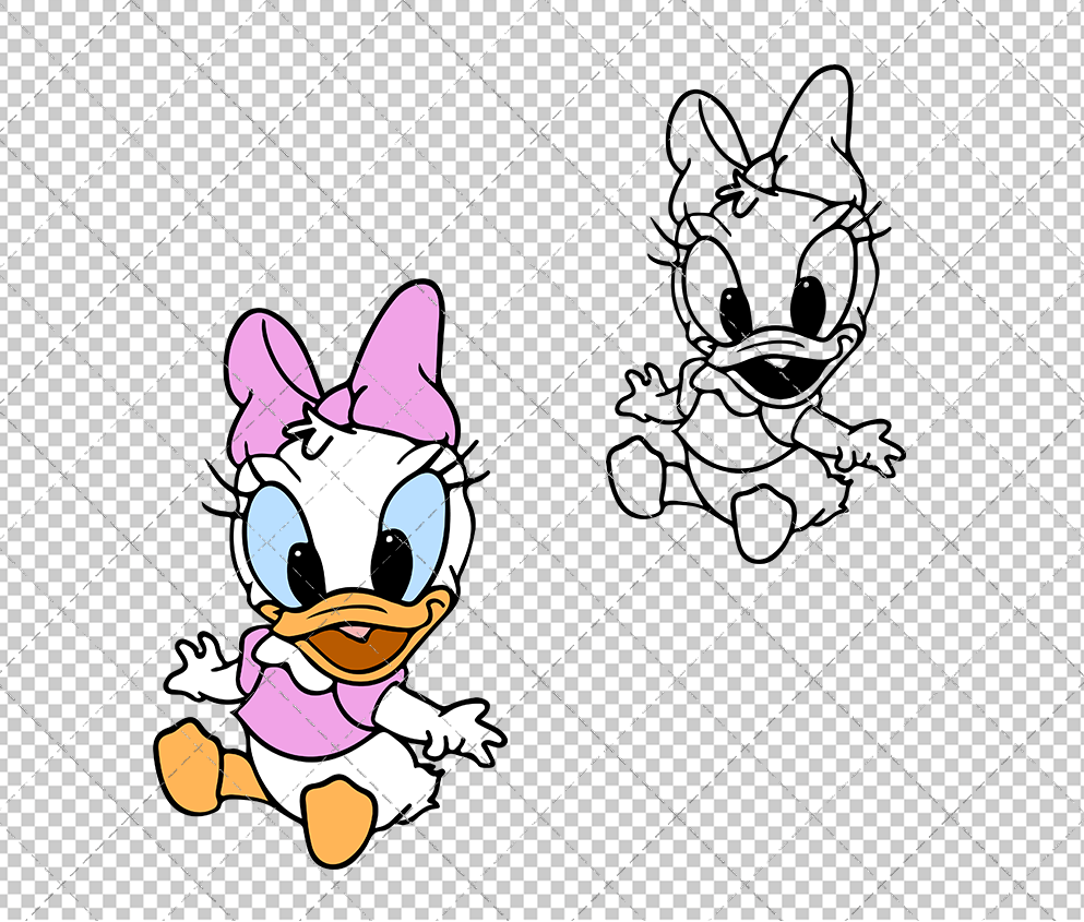 Baby Daisy Duck, Svg, Dxf, Eps, Png - SvgShopArt