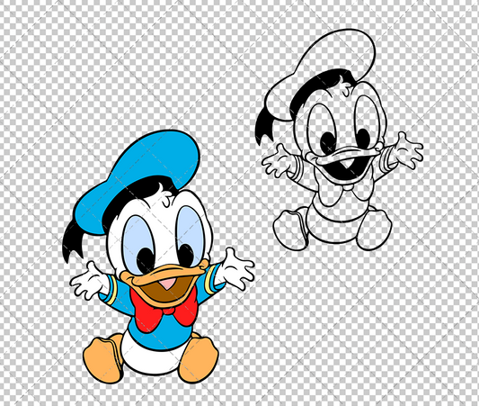 Baby Donald Duck, Svg, Dxf, Eps, Png - SvgShopArt