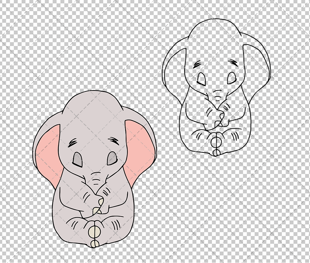 Baby Dumbo - Dumbo 002, Svg, Dxf, Eps, Png - SvgShopArt