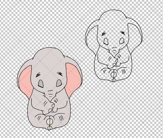Baby Dumbo - Dumbo 002, Svg, Dxf, Eps, Png - SvgShopArt
