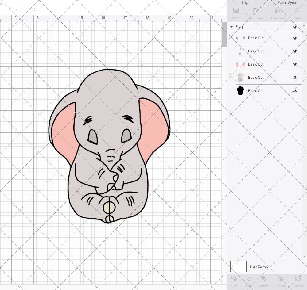 Baby Dumbo - Dumbo 002, Svg, Dxf, Eps, Png - SvgShopArt