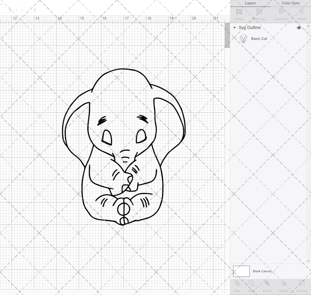 Baby Dumbo - Dumbo 002, Svg, Dxf, Eps, Png - SvgShopArt