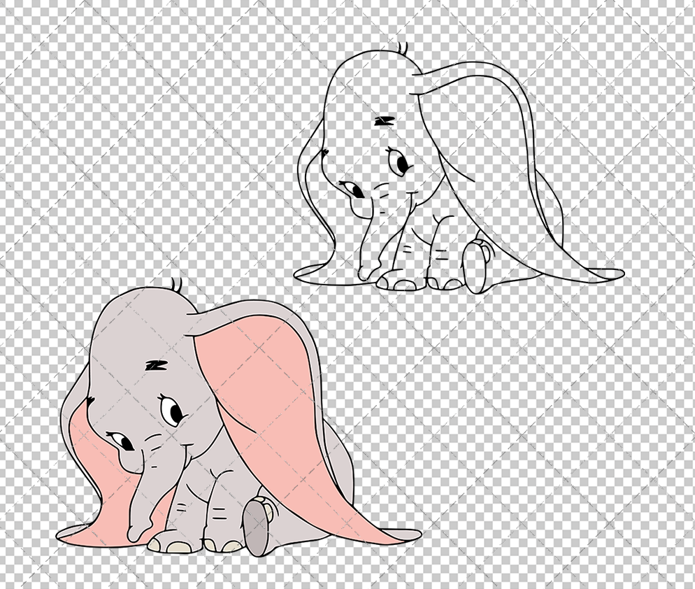 Baby Dumbo - Dumbo 003, Svg, Dxf, Eps, Png - SvgShopArt