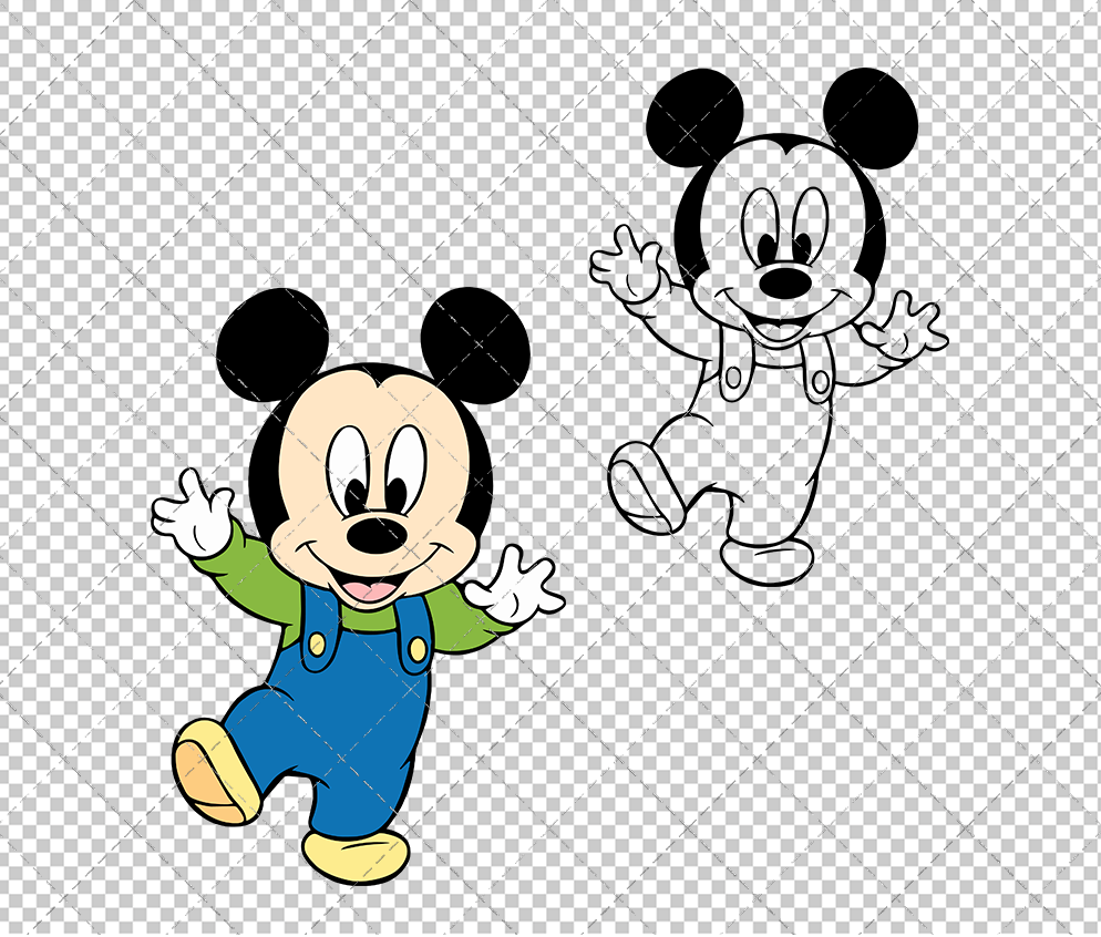 Baby Mickey Mouse, Svg, Dxf, Eps, Png -  SvgShopArt
