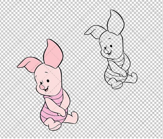 Baby Piglet - Winnie The Pooh 002, Svg, Dxf, Eps, Png - SvgShopArt