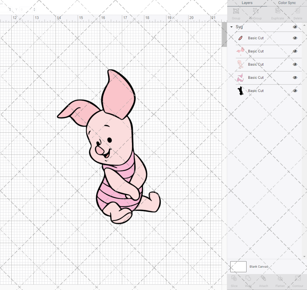 Baby Piglet - Winnie The Pooh 002, Svg, Dxf, Eps, Png - SvgShopArt